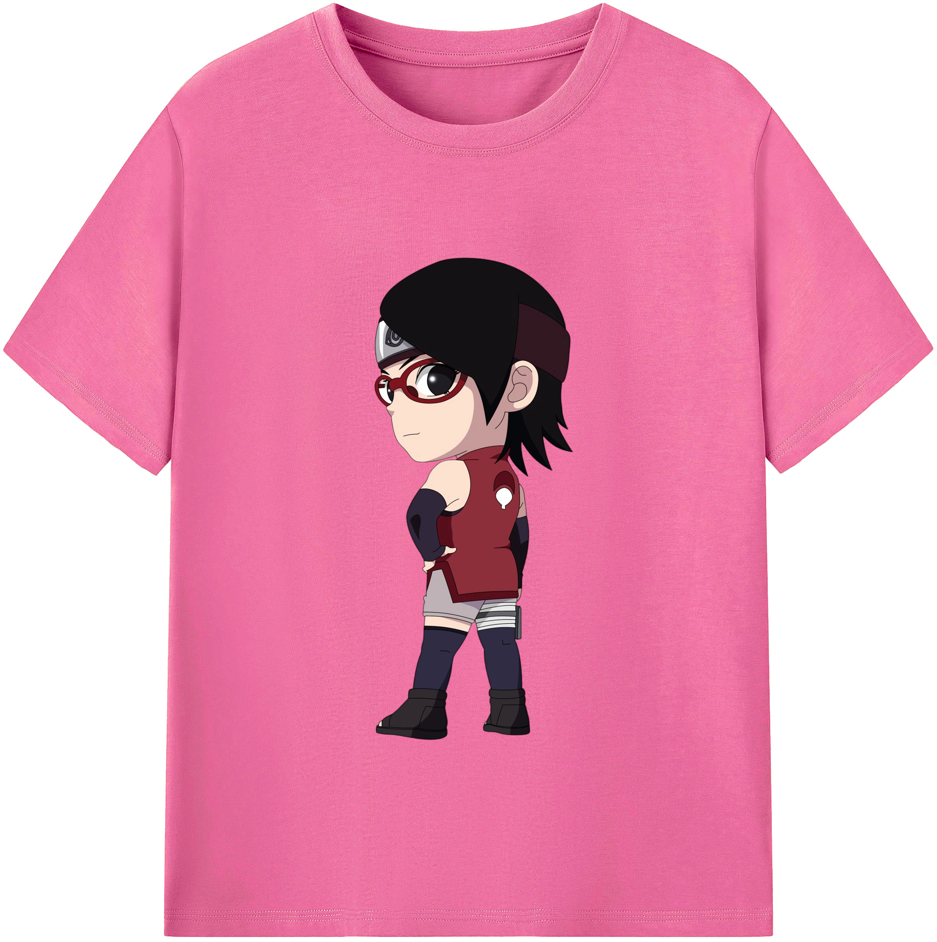 （画像用） NARUTO -ナルト- うちは サラダ Uchiha Sarada レディースカジュアルプリントTシャツ（綿100％）